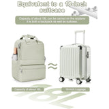 Khaki Large Capacity Travel Laptop Backpack - Sleek Business Shoulder Bag with Padded Compartment