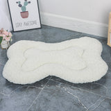 M White Rose Velvet Fish Scale Pet Bed - Creative Bone-Shaped Soft and Cozy Dog & Cat Nest