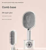 White 3-piece Set Women's Air Cushion Comb for Long Hair Anti-Static Detangling Massage Scalp Comb Portable Fluffy Styling Brush - Front View