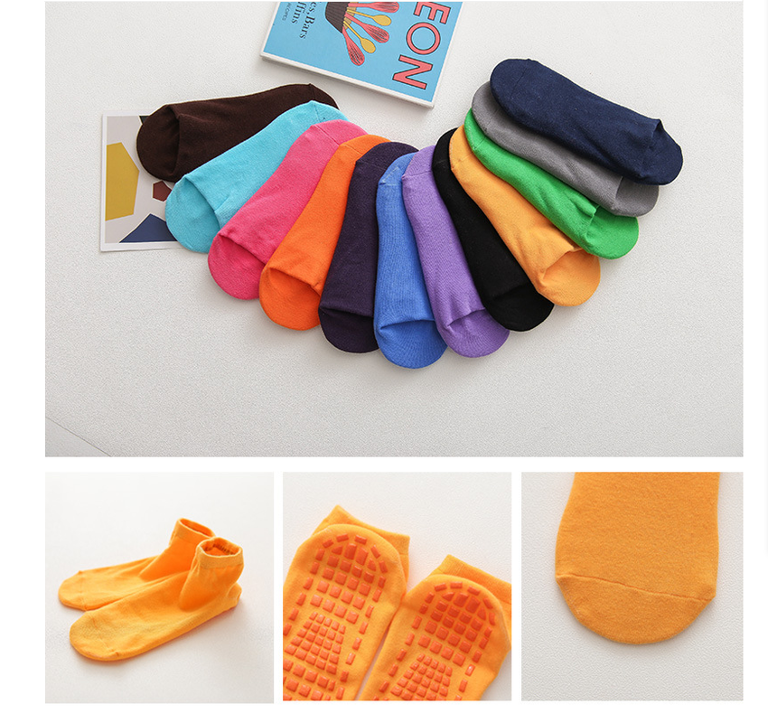 Ten Pairs Of Grey Kids Non-Slip Trampoline Socks for Playground Early Education and Yoga Unisex Anti-Skid Floor Socks for 1-5 Years