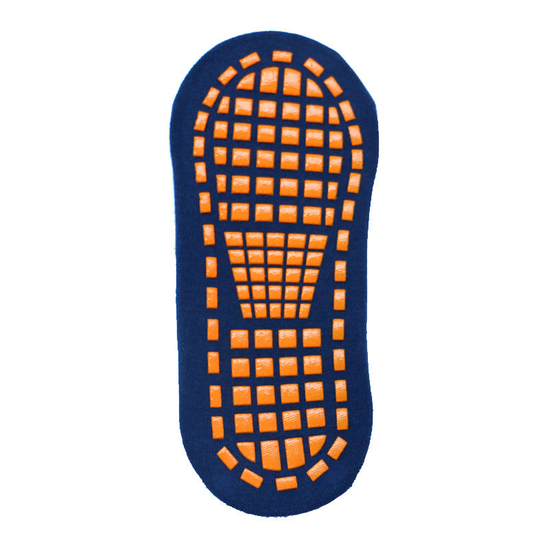 Ten Pairs Of Navy Blue Kids Non-Slip Trampoline Socks for Playground Early Education and Yoga Unisex Anti-Skid Floor Socks for 1-5 Years