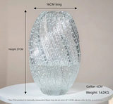 Maltose Vase Luminous INS-Style Glass Vase Modern Minimalist Hydroponic Flower Holder Creative Desktop Decorative Floral Arrangement - Front View