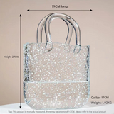 Large Tote Bubble Bag Luminous INS-Style Glass Vase Modern Minimalist Hydroponic Flower Holder Creative Desktop Decorative Floral Arrangement - Front View