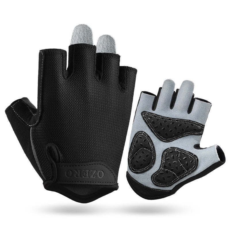 XL Black Men's Summer Cycling Gloves - Breathable Half-Finger Non-Slip Fitness Training Gloves for Weightlifting