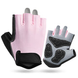 L Pink Women's Summer Cycling Gloves - Breathable Half-Finger Non-Slip Fitness Training Gloves for Weightlifting