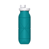 Blue-green Portable Silicone Collapsible Water Bottle - Foldable Sports Cup for Cycling and Outdoor Fitness