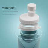 Blue-green Portable Silicone Collapsible Water Bottle - Foldable Sports Cup for Cycling and Outdoor Fitness - Side View