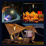 Multifunctional Fly Repeller Fan with LED Light - Rechargeable Outdoor Hanging Mosquito Repellent Fan - Top-Down View