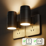 Adjustable Brightness Plug-In Night Light - Rotatable Motion Sensor Light for Hallway, Living Room, and Bedroom - Front View