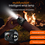 XPG Wrist Light for Outdoor Camping - Rechargeable LED Running Light with Compass and Watch for Survival and Adventure - Side View