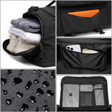 Green Dry Wet Separation Gym Bag - Yoga Fitness Travel Duffel - Shoe Compartment - Close-Up Angle
