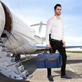 Dark Blue 45L Garment Duffel Bag - Men's Travel Suit Bag - Carry On Weekender - 45-Degree Angle