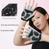 L Green Children's Summer Cycling Gloves - Breathable Half-Finger Non-Slip Fitness Training Gloves for Weightlifting