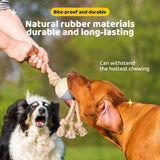 Durable Knot Rope and Ball Dog Toy - Interactive Chew and Tug Play for Pets - Top-Down View