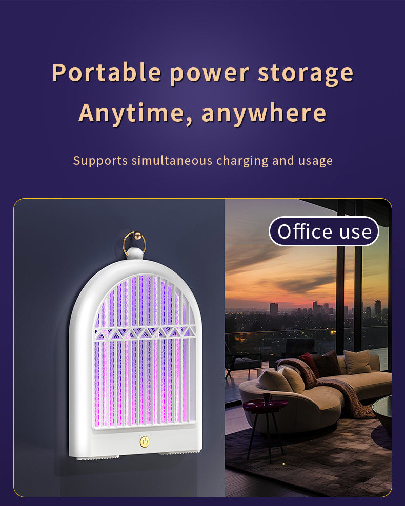 Black USB Wall-Mounted Mosquito Trap - UV Light Automatic Insect Zapper for Home and Dorm
