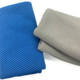 Purple 4-Piece Portable Cooling Towel Set - Quick-Dry Ice-Cool Towel for Sports, Travel, and Heat Relief - Side View