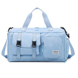 Sky-blue Holographic Gym Duffel Bag - Dry Wet Separation - Large Capacity