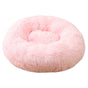 Pink 50cm Cozy Round Pet Bed - Plush Cat & Dog Bed with Non-Slip Base, Machine Washable