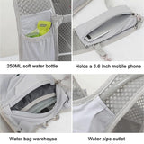 Grey Cycling Running Hiking Backpack - Breathable Hydration Pack with Vest Design for Biking, Marathon & Outdoor Sports - Side View