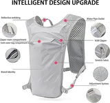 Black Cycling Running Hiking Backpack - Breathable Hydration Pack with Vest Design for Biking, Marathon & Outdoor Sports