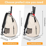 Black Badminton Tennis Backpack - Multi-Racket Sports Bag with Shoulder Strap (Fits 2 Midsize Racket