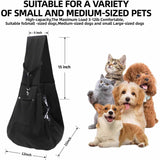 Black Portable Pet Carrier Backpack - Adjustable Shoulder Sling for Small Dogs & Cats (69.85 x 59.94 x 39.88cm) - Breathable Outdoor Travel Bag - Top-Down View