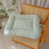 M Yellow-blue All-Season Pet Bed - Soft Washable Dog & Cat Mat with Comfortable Cushion - Warm Winter Padding for Small to Large Pets