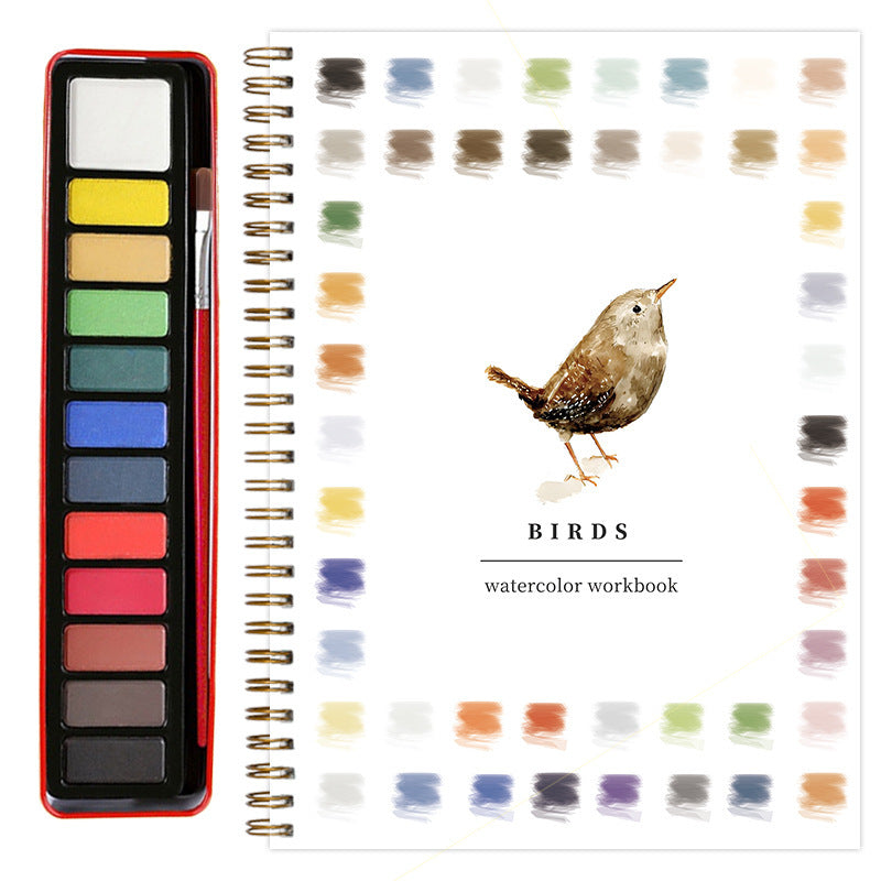 Bird 2-Pack Watercolor Painting Set - Premium Bird-Themed Coloring Books with Watercolor Paints (22.86?16.51cm) - Artist-Grade Workbook Kit