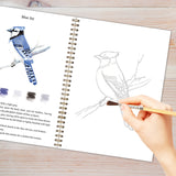 Animals 2-Pack Watercolor Painting Set - Premium Bird-Themed Coloring Books with Watercolor Paints (22.86x16.51cm) - Artist-Grade Workbook Kit - Front View
