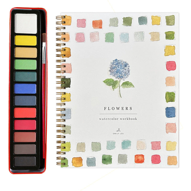 Flowers 2-Pack Watercolor Painting Set - Premium Bird-Themed Coloring Books with Watercolor Paints (22.86x16.51cm) - Artist-Grade Workbook Kit
