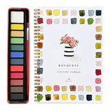 Bouquets 2-Pack Watercolor Painting Set - Premium Bird-Themed Coloring Books with Watercolor Paints (22.86x16.51cm) - Artist-Grade Workbook Kit