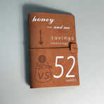 Orange 52-week couple's savings challenge binder - 6-ring financial planner set (2 books)
