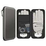 Grey Golf Glove Bag with Dual Glove Support Frame & Hook - Convenient Storage for Tees, Ball Markers and Golf Accessories