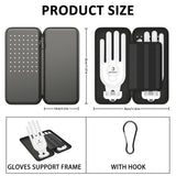 Grey Golf Glove Bag with Dual Glove Support Frame & Hook - Convenient Storage for Tees, Ball Markers and Golf Accessories - Side View