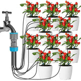 2 Pcs 10-Piece Slow Drip Watering Kit - 160cm Tube Length for Potted Plants, Succulents & Indoor Gardening - Front View