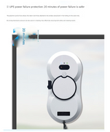 White Smart Window Cleaning Robot - 5600Pa Strong Suction, Auto Water Spray, 3 Cleaning Modes with UPS Power Backup - Rear View