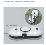 Black Smart Window Cleaning Robot - 5600Pa Strong Suction, Auto Water Spray, 3 Cleaning Modes with UPS Power Backup - Rear View