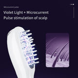 Revitalizing LED Hair Growth Comb: EMS Microcurrent, Red & Blue Light Therapy, Scalp Massager - Top-Down View