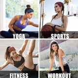 Camouflage Beige 5-Pack Wide Sports Headbands for Women - Non-Slip Yoga Headwraps with Sweat-Wicking Fabric (88% Nylon+12% Spandex) - Top-Down View