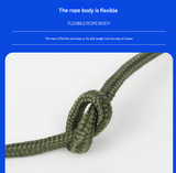 Green With Wire Core Heavy Duty Adjustable Clothesline Set (4 Pack) - 10m Steel Wire Core Nylon Rope with Hooks for Outdoor & Camping - Front View