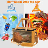 Large Reusable Insulated BBQ Bag - Thermal Meat & Food Carrier (40x25x25cm) - Side View