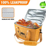 Large Reusable Insulated BBQ Bag - Thermal Meat & Food Carrier (40x25x25cm) - 45-Degree Angle