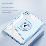 Black 360 Rotating Protective Case for iPad Air 5/4 & Pro 11 (2018-2022) with Pencil Holder - Side View