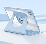 Black 360 Rotating Protective Case for iPad Air 5/4 & Pro 11 (2018-2022) with Pencil Holder - Top-Down View