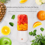 White Compact Portable Blender - USB Rechargeable Mini Juicer Cup with 4 Blades - Side View