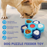 2Pcs Interactive Dog Puzzle Toy - 4 Spinning Layers Treat Dispensing Feeder for Mental Stimulation - Top-Down View