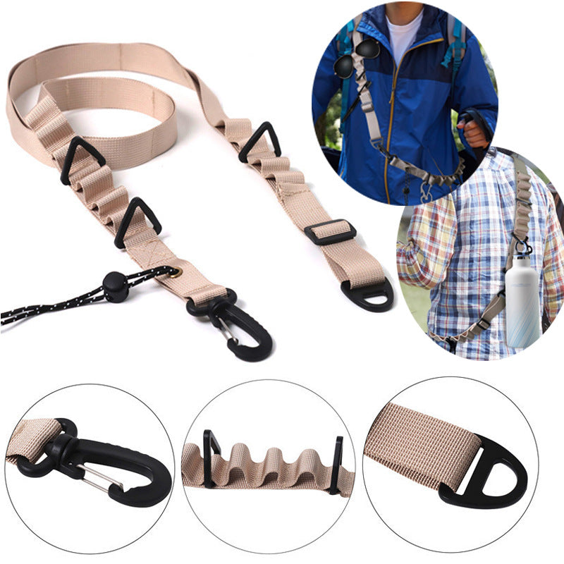 Black 4 PCS Heavy-Duty Outdoor Utility Strap - Multi-Purpose Camping Gear & Bottle Hanging Lanyard