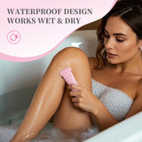 Pink (Precision cutter head) Women's Electric Body & Bikini Trimmer Kit - Painless Ultra-Close Shaver - Front View
