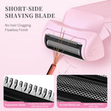 Pink (Precision cutter head) Women's Electric Body & Bikini Trimmer Kit - Painless Ultra-Close Shaver - Side View