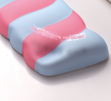 Blue 2PCS Ergonomic Wavy Keyboard Wrist Rest - Comfortable Typing Support Cushion - Side View